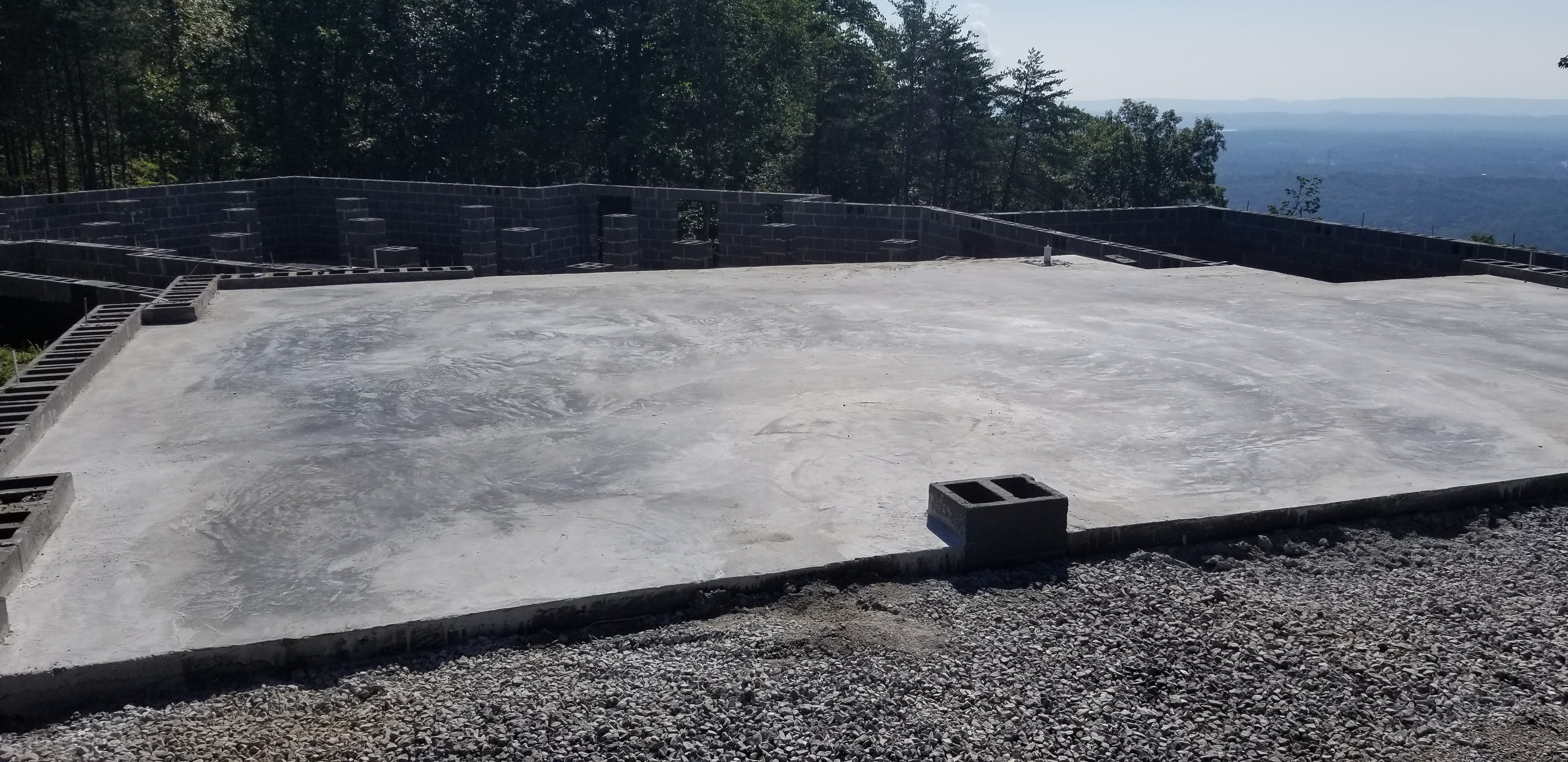 Finished concrete foundation slab