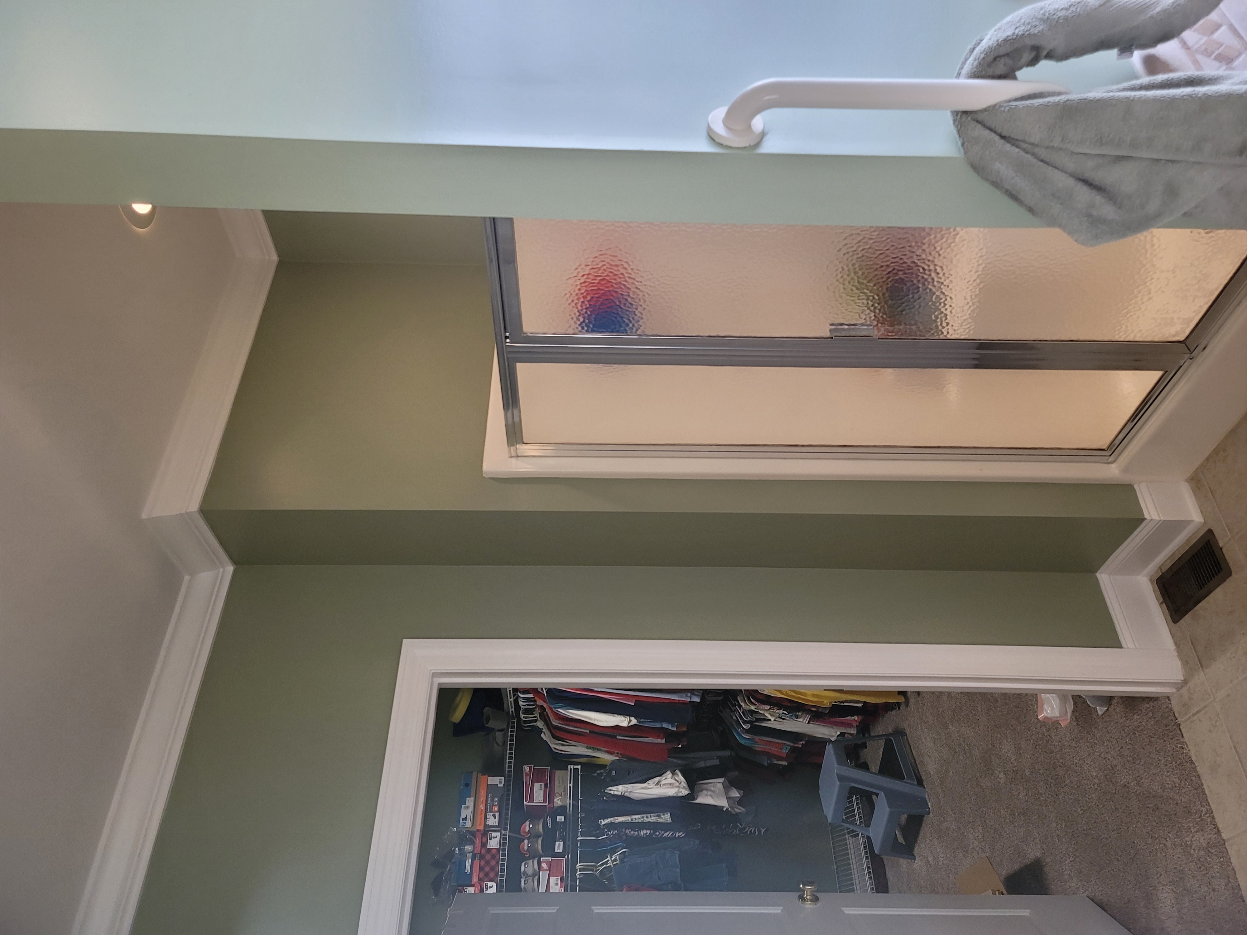 Bathroom with shower and walk-in closet